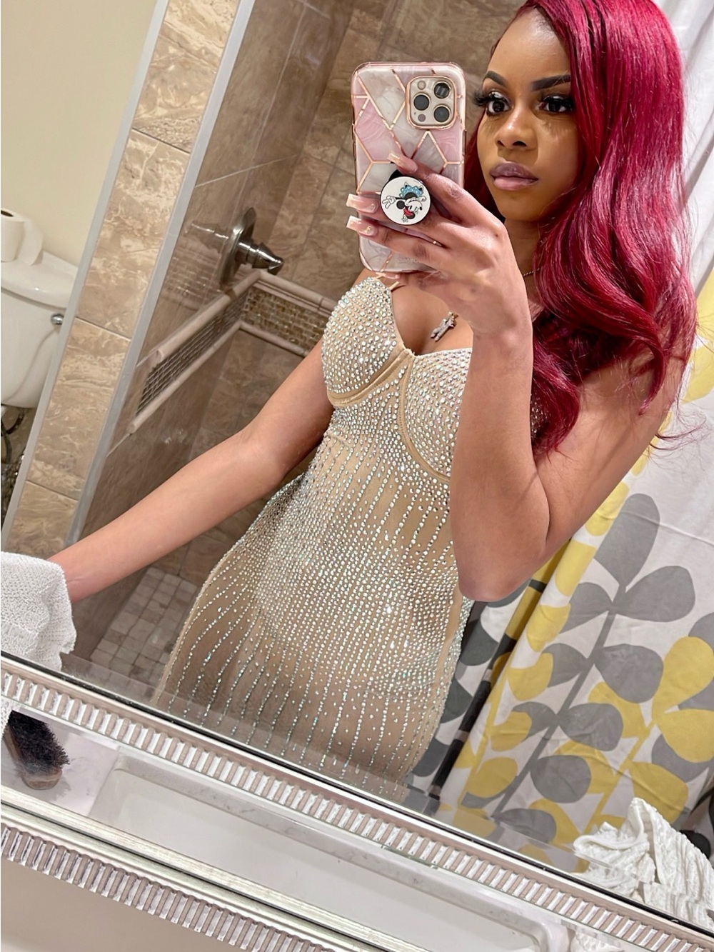 Embellished Tan Rhinestone Top - Picture 2 of 2